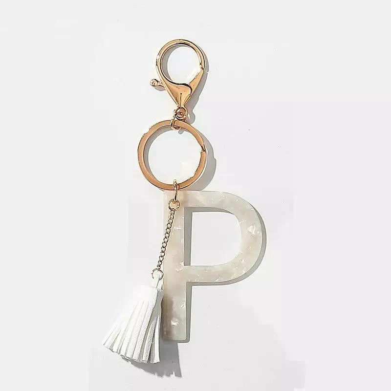 Tasseled Initial Key Chain
