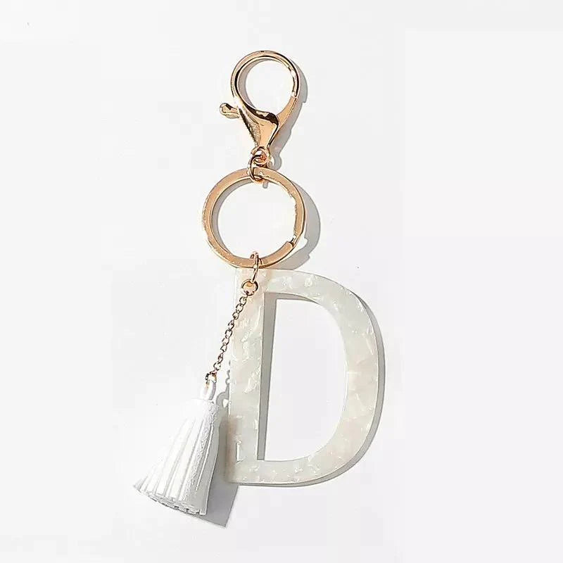 Tasseled Initial Key Chain