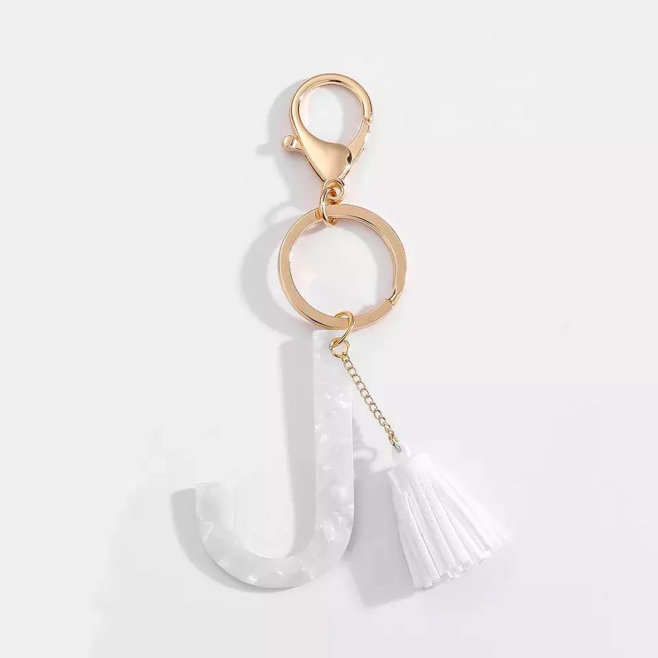 Tasseled Initial Key Chain