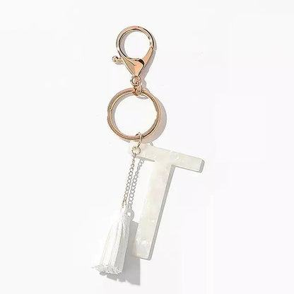 Tasseled Initial Key Chain