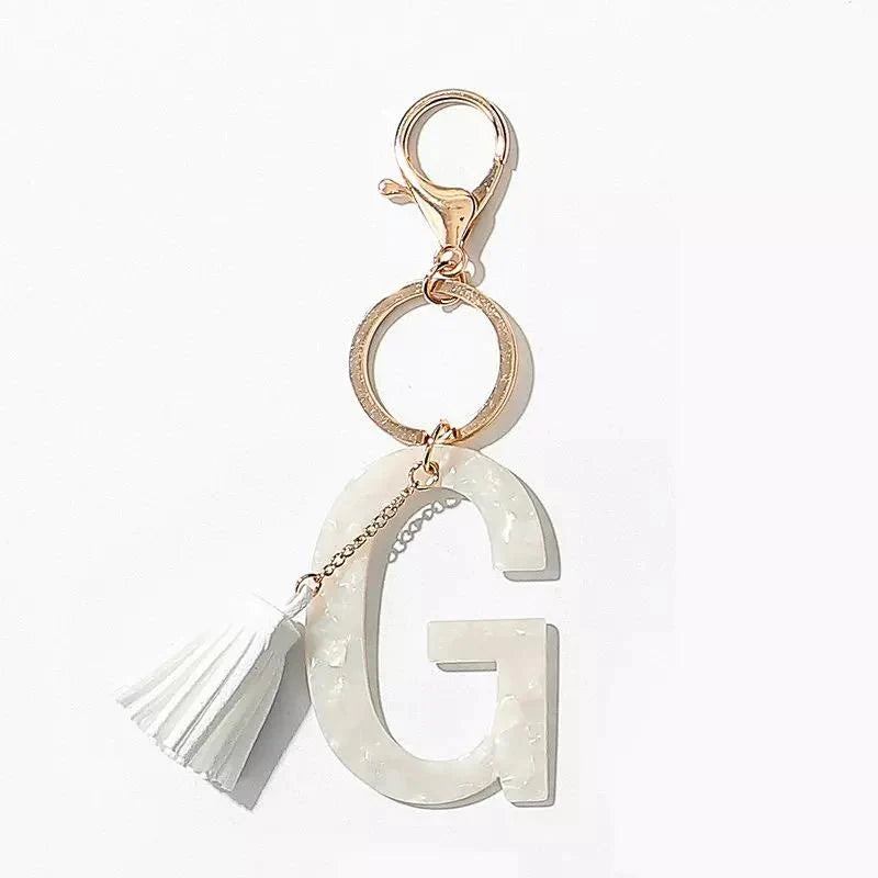 Tasseled Initial Key Chain